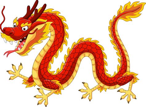 Cartoon Red Chinese Dragon Flying Royalty Free Vector Image The Best
