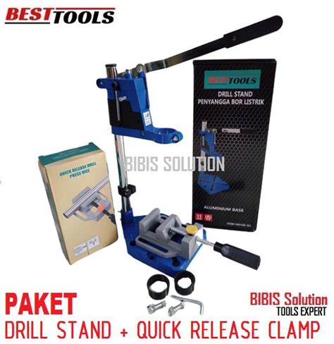 Jual Paket Drill Stand Plus Quick Release Drill Press Vice Clamp