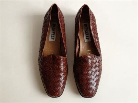 Vintage Brown Leather Italian Woven Flats By Tukvintage Nice Leather