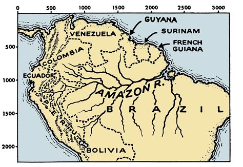 South America Amazon River Map
