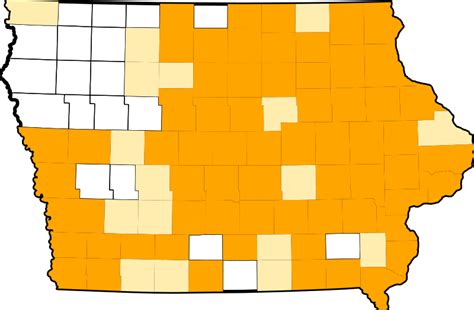 Filemap Of Iowa Highlighting Counties Presidentially Declared