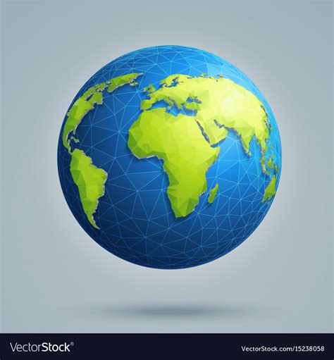 Polygonal 3d Globe With Global Connections Vector Image