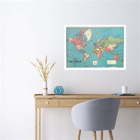 Framed World Map Push Pin Travel Map Wall Art Etsy