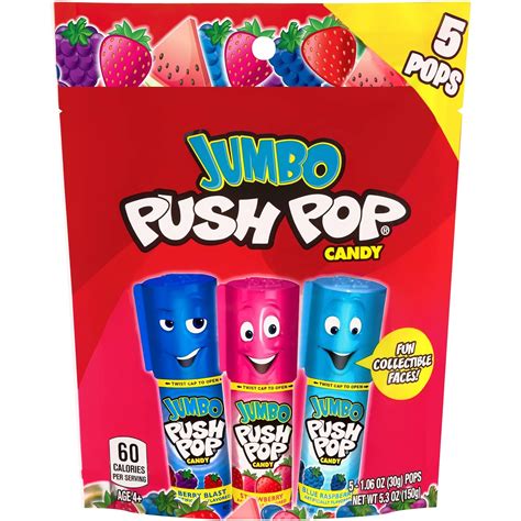 Buy Push Pop Jumbo Individually Wrapped Lollipop Suckers Variety Pack