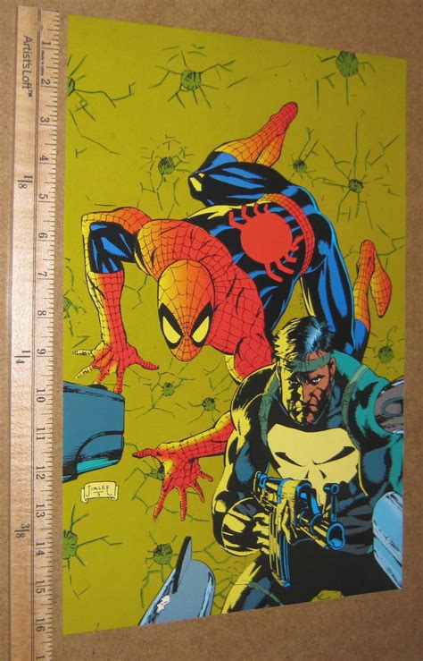 Punisher Saturday Jim Lee Punisher And Spider Man Poster Dangerous