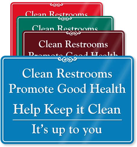 Clean Restrooms Promote Good Health Showcase Wall Sign