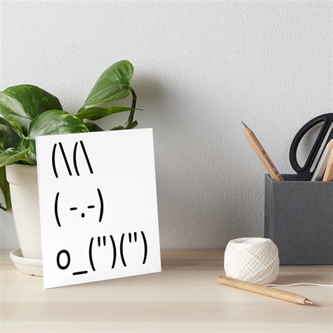 Ascii Bunny Adorable Cute Emoji Rabbit Text Art Art Board Print By