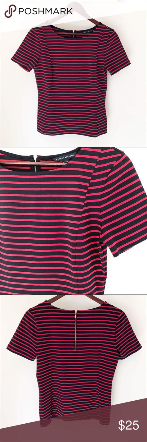 3 For 25 Banana Republic Striped Stretch Blouse Stretch Blouse