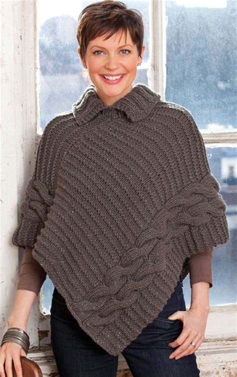 Cable Knit Poncho Free Pattern Knitting Things