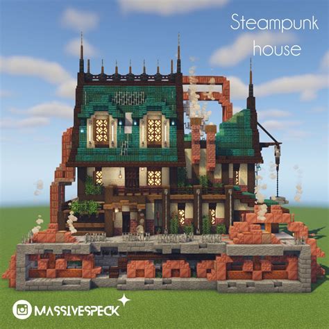 Une Maison Steampunk Dans Minecraft Steampunk House Minecraft Steampunk Minecraft Houses
