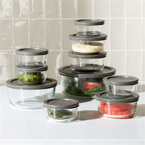 Pyrex 20 Piece Glass Food Storage Set Reviews Crate And Barrel