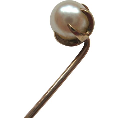 14k Gold Cultured Pearl Stick Pin From Susabellas On Ruby Lane