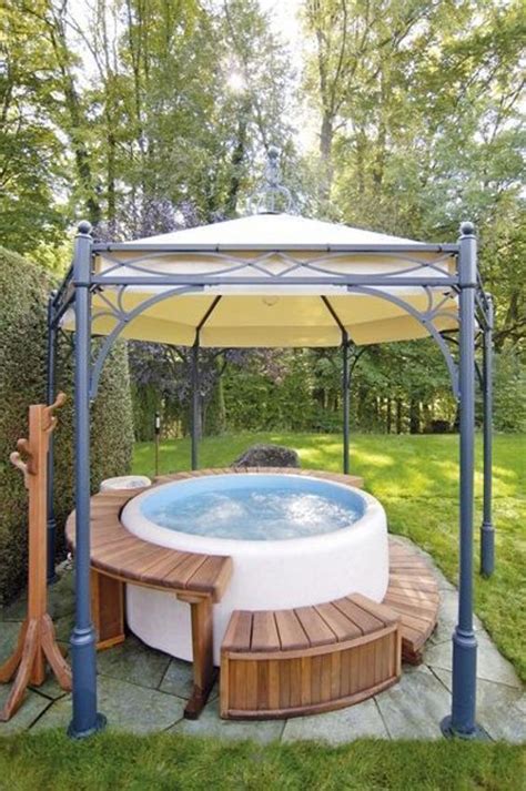 Diy Hot Tub Garden With Gazebo Designs HomeMydesign