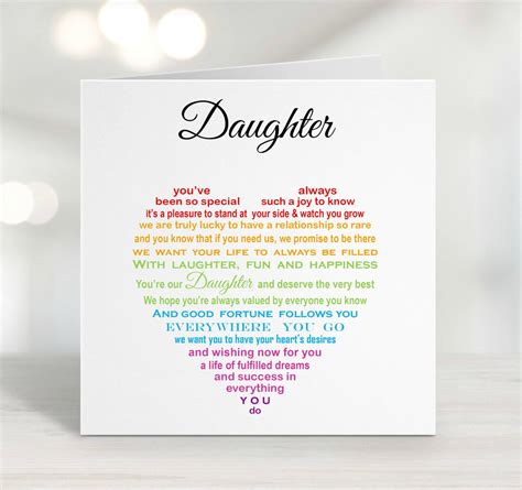 Daughter Birthday Card Uk Rainbow Daughter Poem Card For Etsy