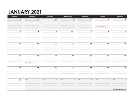 The blank and generic calendars are easy to edit or customize for your 2021 events. Editable 2021 Monthly Calendar Excel Template - Free ...