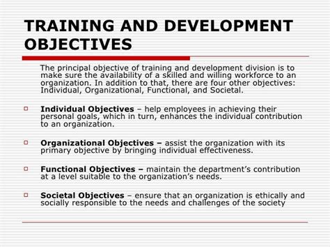 Training Training Objectives