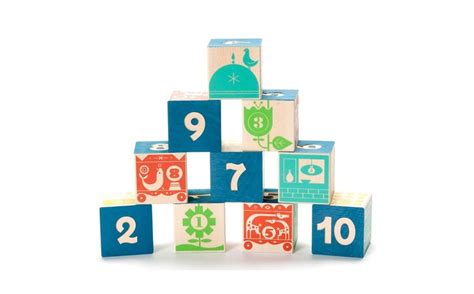 Wooden Number Blocks Count And Stack Wood Counting Number Block Set For