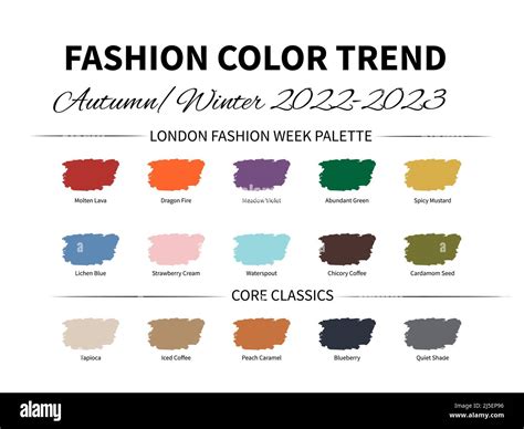 Fashion Color Trend Autumn Winter 2022 2023 Trendy Colors Palette