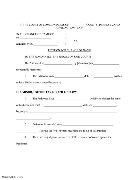 Free Pennsylvania Name Change Forms How To Change Your Regarding Deed