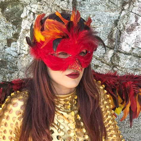 Phoenix Costume Feather Mask Fire Bird Costume Feather Mask Unique