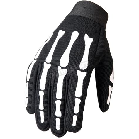 Hot Leathers Skeleton Mechanics Gloves Dennis Kirk