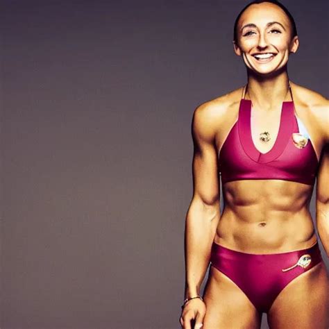 Jessica Ennis Hill Wearing A Gold Bikini Detailed Stable Diffusion