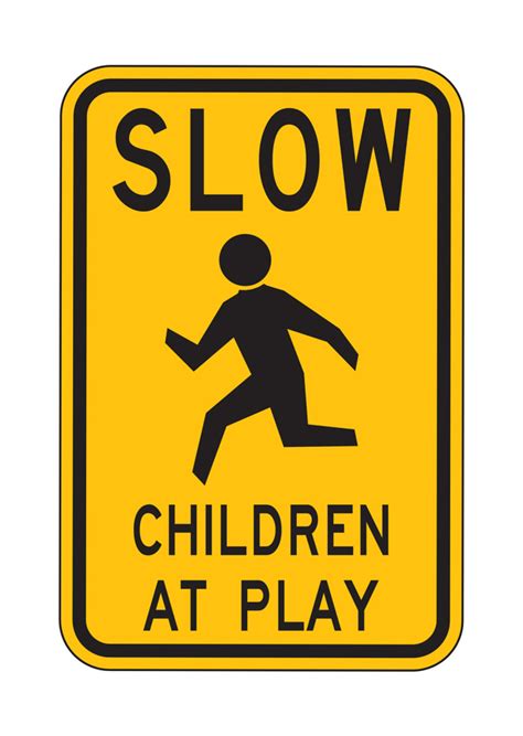 Slow Children At Play With Symbol Sign W9 12 Standard Traffic Signs