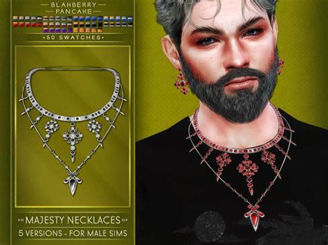 Majesty Necklaces M 5 Versions Blahberry Pancake The Sims 4