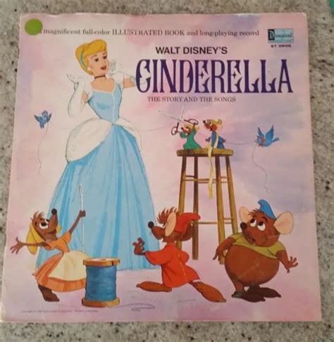 Walt Disneys Cinderella Original 1969 Vinyl Album With Illustrated