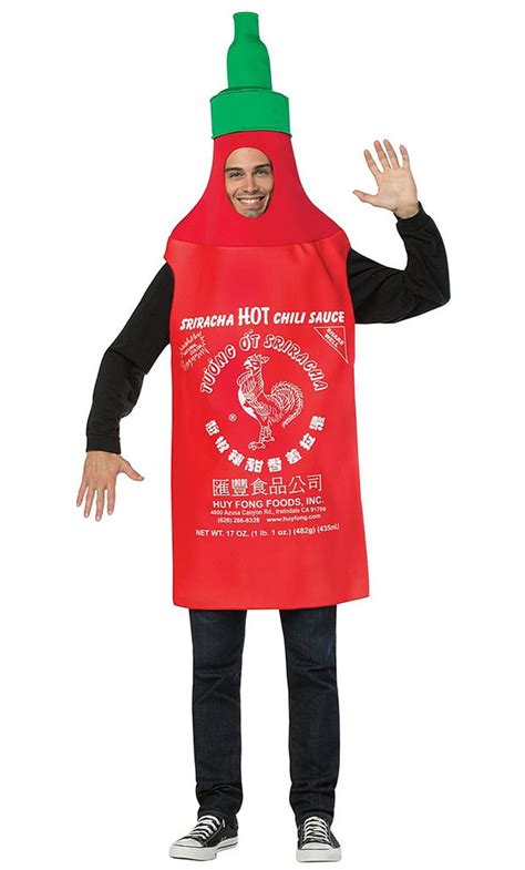 Sriracha Hot Chili Sauce Adult Costume Funny Adult Costumes