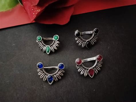 Nath Multicolor Silver Oxidized Nose Pins At Best Price In Jaipur Id 25031572697