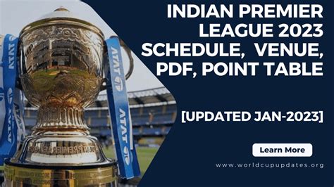 IPL Schedule Team Venue Time Table PDF Point Table Ranking