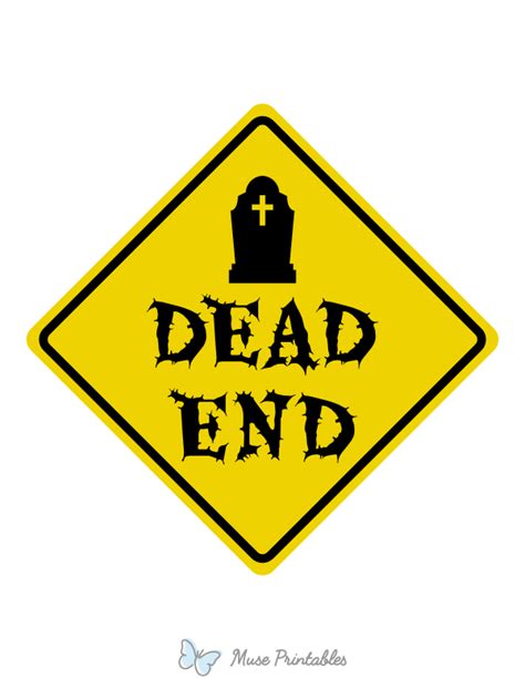 Printable Dead End Halloween Sign