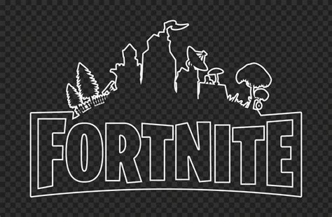 HD White Outline Fortnite Logo Silhouette PNG Citypng