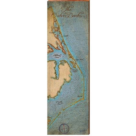 The Outer Banks North Carolina Vintage Topographical Map Etsy