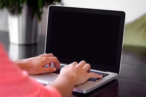 Mac Laptop Using Computer Wireless Technology Desk Gray Adult