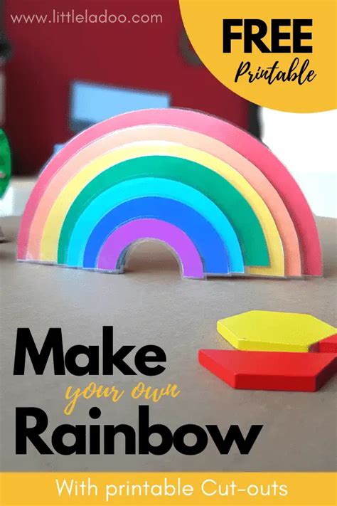 Make A Rainbow With Printable Cut Outs Easy Rainbow Craft Idea
