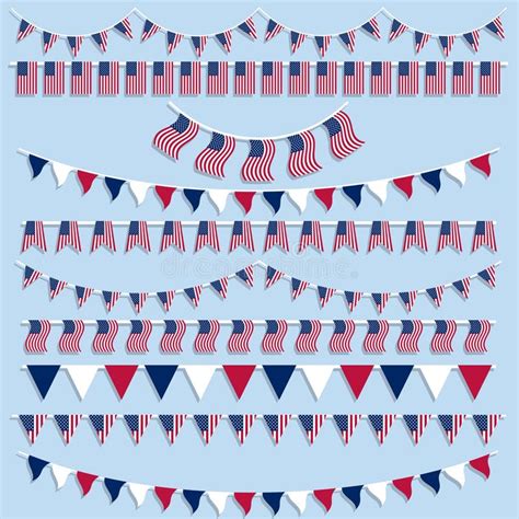 American Flags Bunting And Banners Stock Vector Illustration Of