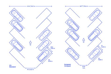 45° Parking Spaces Dimensions & Drawings | Dimensions.com