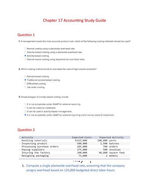 Chapter 17 Accounting Study Guide Chapter 17 Accounting Study Guide