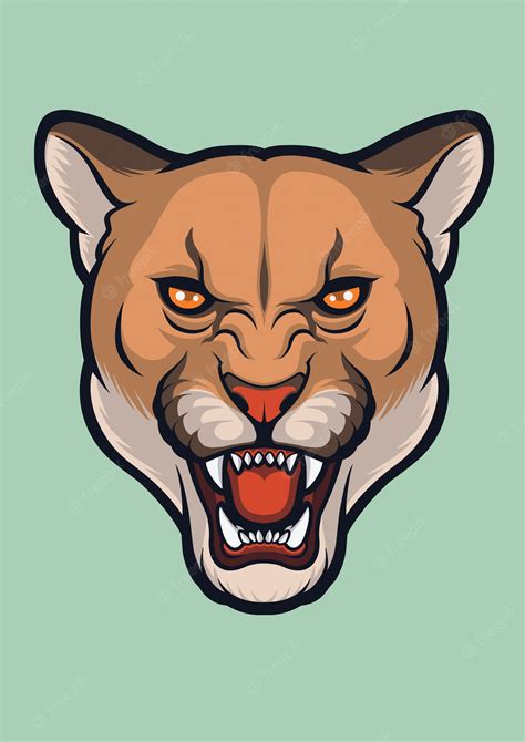 Premium Vector Cougar Angry Face Puma Concolor
