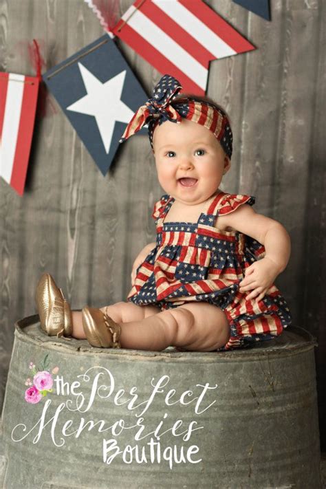 Girl Romper Baby Romper 4th Of July 4th Of July Dress Baby Girl