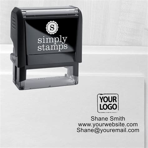 Self Inking Custom Logo Stamp With Text Simply Stamps