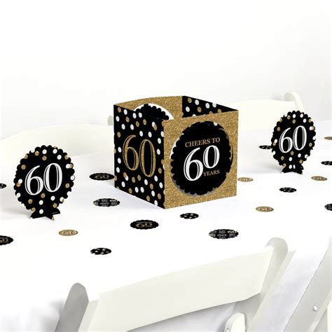 60th Birthday Party Centerpiece Table Decoration Kit Adult Etsy