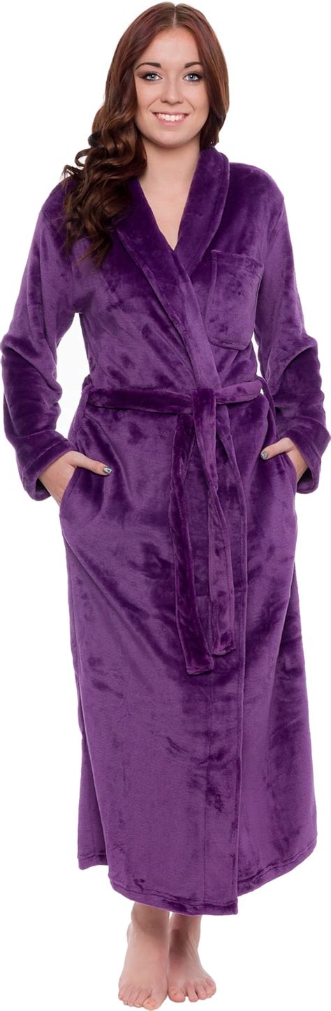 Silver Lilly Womens Robe Plush Fleece Bathrobe Full Length Robe