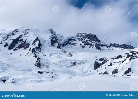 Snow At Mount Rainier National Park In Winter Stock Image Image Of