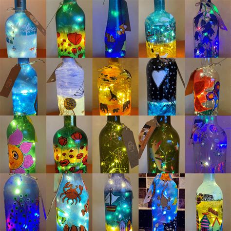 Hand Painted Bottle Lights Little Urban Fox And Friends