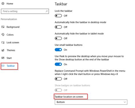 Changing Taskbar Location In Windows10 Windows 10 Change Locations