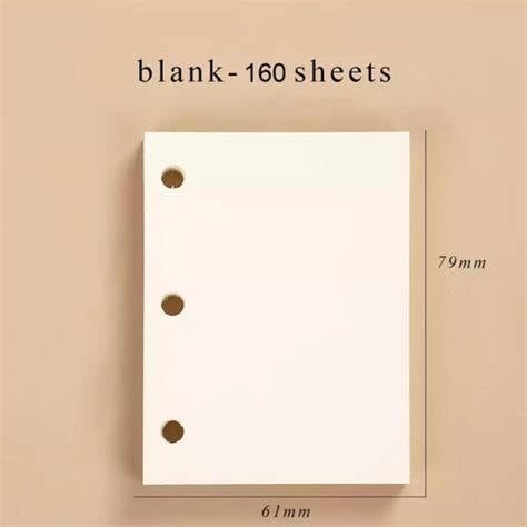 Mini Binder Blank Refill Paper 160 Sheets Etsy