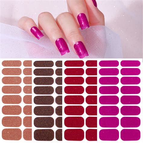 New Arrival Solid Color Gel Nail Stickers Self Adhesive Semi Cured Bling Sticker Gel Nail Polish